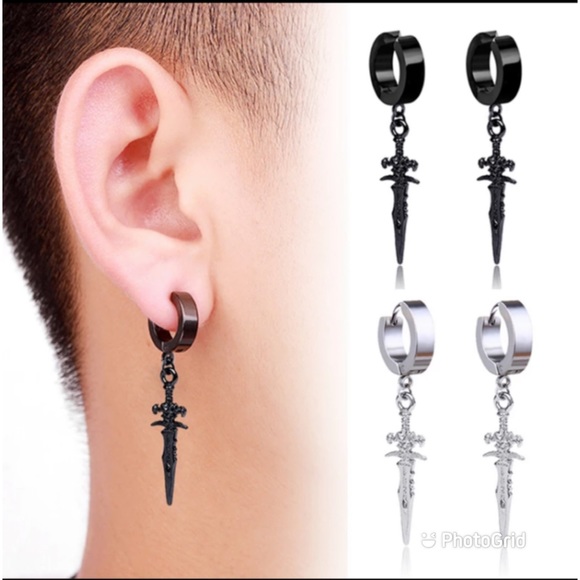 Jewelry - 1 Pairs Stainless Steel Pierced earrings punk